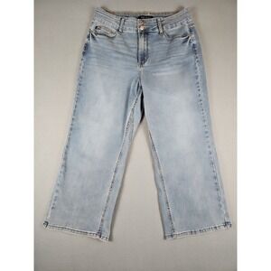 Judy Blue Size 33x24.5 High Rise Wide Crop Denim Light Wash Jeans JB88616MD‎